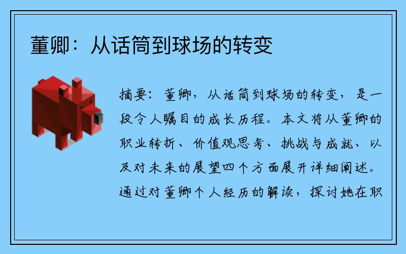 董卿：从话筒到球场的转变
